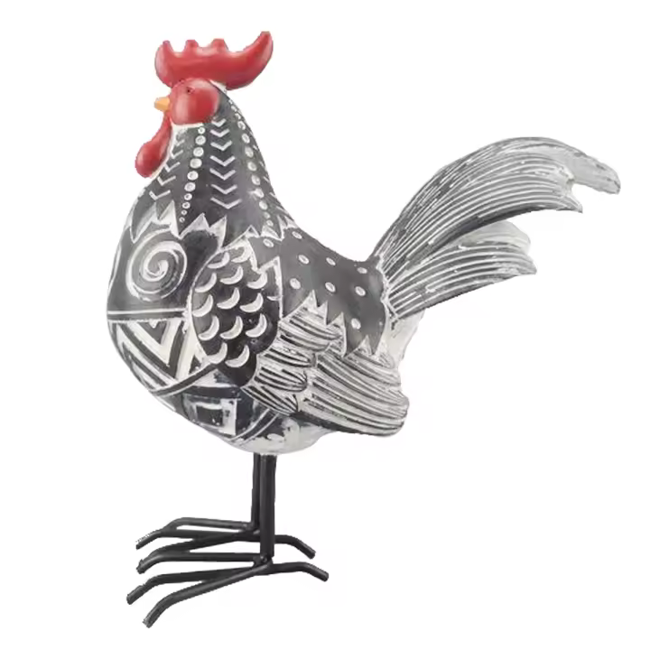 CAPRILO REGALOS & DECORACIÓN Figura Decorativa de Resina "Gallo". Adornos y Esculturas. Animales. Regalos Originales. Decoración Hogar. 20 x 9,50 x 22 cm. - 1