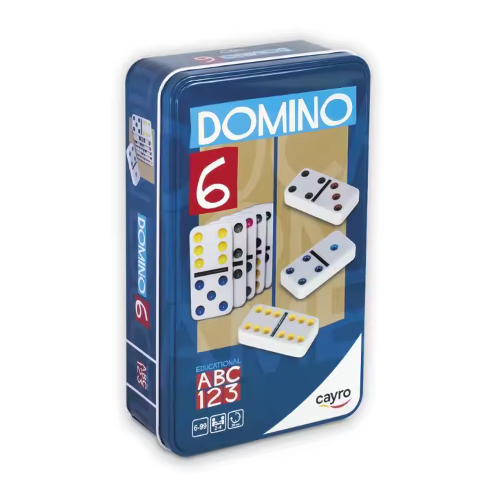 Domino Doble 6 Colores tamaño pieza 5.1x2.5x0.8 cm (Cayro 246) - 1