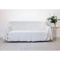 Colcha multiuso 85% algodón reciclado 15% poliéster diseño diamantes beige - details 0
