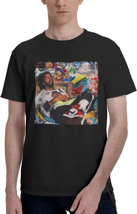 Camisetas de Manga Corta para Hombres Estilo J y Cole Novidad con Cuello Redondo Top Hawaiiano de Algodón con Gráfico Diseño para Adultos Talla Grande y Negro - 1