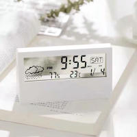 Termómetro Higrómetro Multifuncional LED Con Alarma De Reloj Estación Climática Electrónica Para El Hogar Medidor De Temperatura Y Humedad - details 0