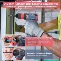 Destornillador Eléctrico Recargable 21V Brushless 2 En 1 Con Impacto Herramienta Eléctrica De 55Nm 2 Velocidades Sin Cable Para DIY En El Hogar - details 6
