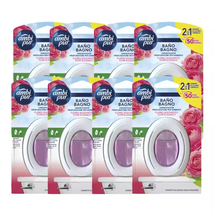 Ambi Pur Eliminación Y Prevención Continua De Malos Olores En El Cuarto De Baño Lenor Flores Elegantes, 8 Unidades - 1