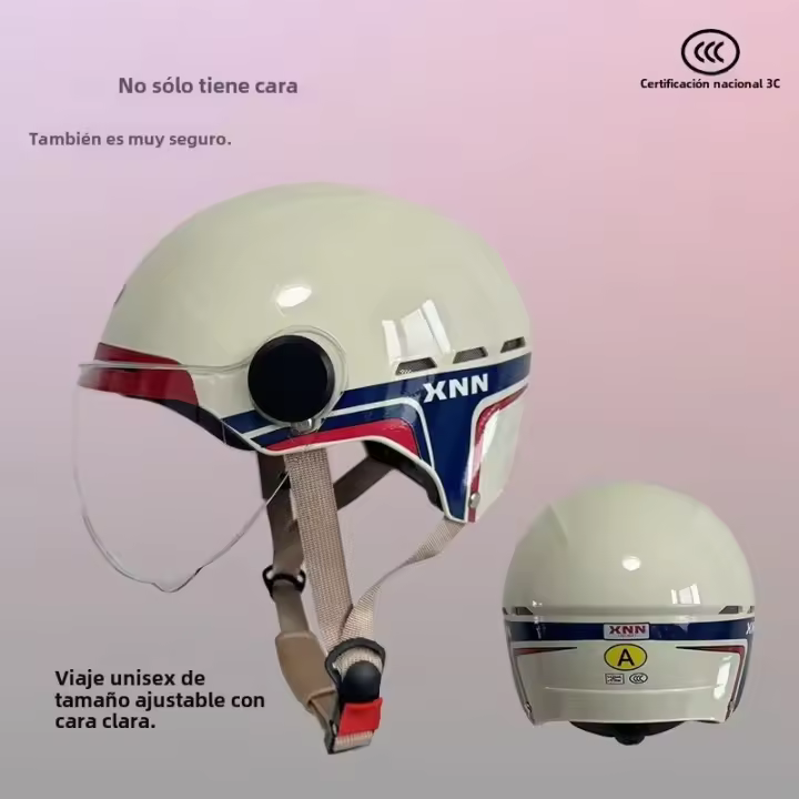 Casco De Motocicleta Eléctrico Nuevo 3C Baile Con Cabeza Grande Y Ampia Circunferencia Media Invierno Verano Primavera Otoño Ligero Para Adultos - 1