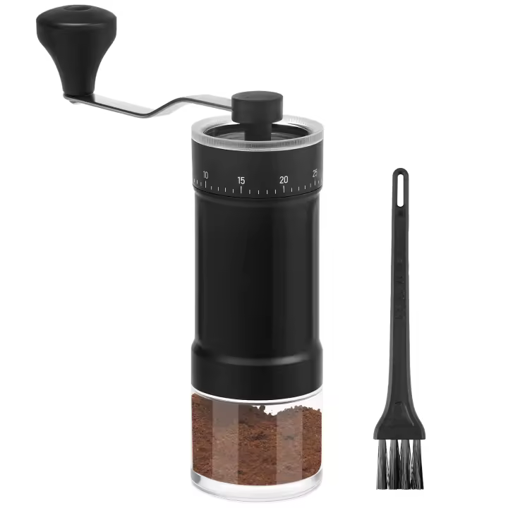 Molino De Café Manual Con Manillar Desmontable Y Cepillo De Limpieza Acero Inoxidable Ajustable En Gruesura Para Granos De Café - 1