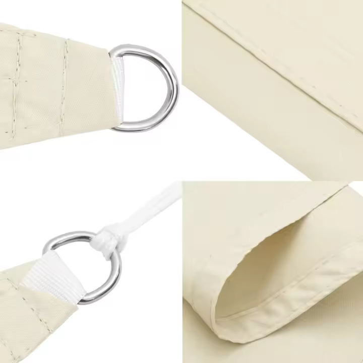 vidaXL Toldo de vela triangular tela Oxford color crema 5x7x7 m - 1