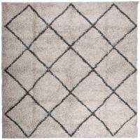 vidaXL Alfombra peluda de pelo largo moderna PAMPLONA 160x160 cm Color Antracita,  Beige,  Crema y mas Alfombras de área  Alfombra de Piso para Sala de Estar Dormitorio Habitación Salón - details 4