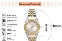 Reloj De Mujer Lujo CHENXI De Cuarzo Con Dial Pequeño Acero Inoxidable Dorado Moda Casual Resistente Al Agua Manos Luminosas Estilo Elegante - details 0