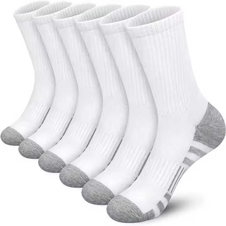 OmHom 5 Pares de calcetines Deportivos largos para Hombre Altos antisudor antideslizantes transpirables Composición Running senderismo ciclismo Blanco Negro - 1