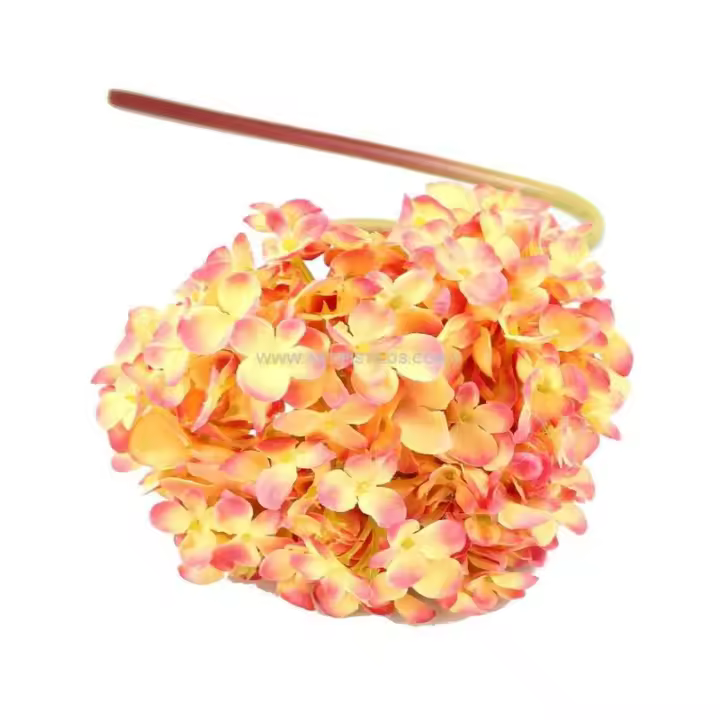 Sombrero de Hortensia de Tela con Raíz y Flores de Tela para Decoración del Hogar - 1
