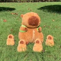 Juego De Peluches Capybara Mommy Con 4 Bebés Muñeco De Peluche Capybara Juguete De Cojín Y Mochila Para Niños Regalo De Navidad - details 5