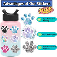 50PCS Pegatinas De Huella De Perro Y Gato Lindas Y Colores Vibrantes PVC Impermeables Para Decoración De Teléfonos Móviles - details 1