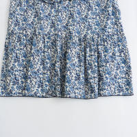 Vestido Largo Sin Mangas De Mujer TRAF Elegante Y Moderno De Verano Con Estampado De Flores Y Cuello Bajito Para Fiestas Y Noches - details 20