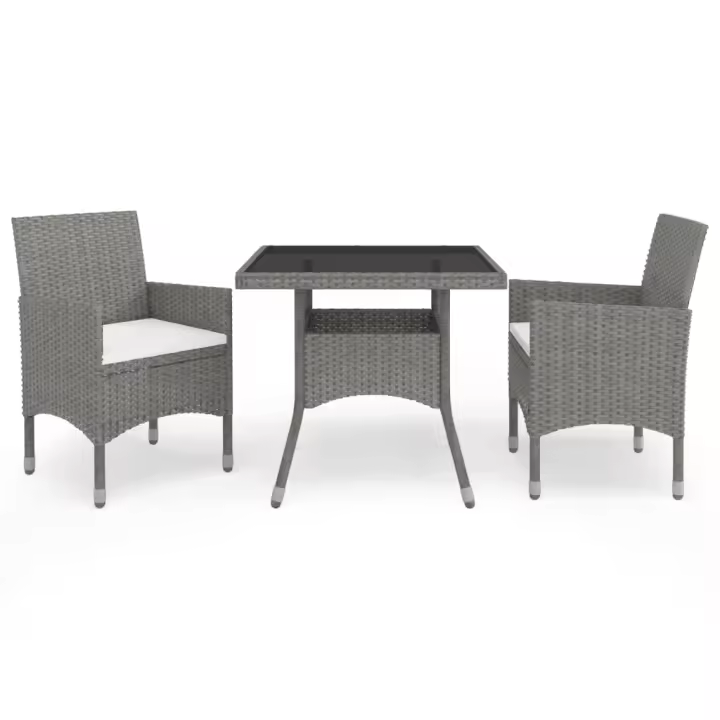VidaXL Conjunto de jardín 1 mesa+ 2 sillones con cojines - 1