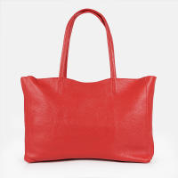 1990s Bolso shopper para mujer de piel con asas grandes - details 5