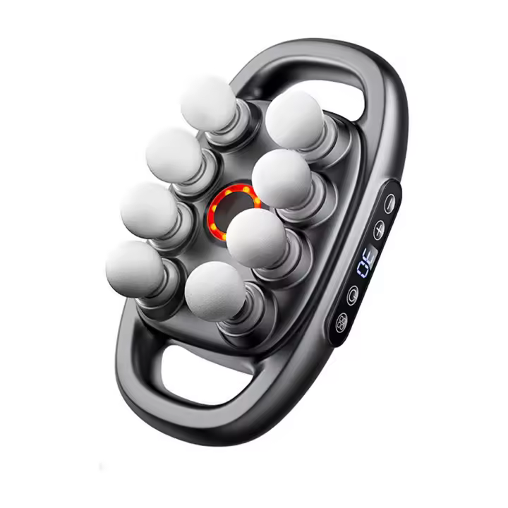 Masajeador De Cuerpo Con 8 Cabezales Fascia Gun Vibración De Alta Frecuencia Para Masaje De Espalda Y Cintura Masajeador De Cuello Y Hombros Material ABS - 1