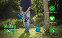 800W Cortacésped eléctrico de mano, recortador de hierba inalámbrico de 21V y 1300mAh, longitud ajustable, herramientas de jardín para batería Makita de 21V.Con dos baterías,Barra telescópica ajustable - details 1