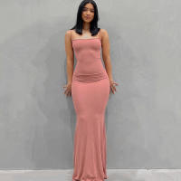 Vestido De Manga Spaghetti Estilizado Y2K Para Mujer Estilo Casual Coreano Y Japonés Sin Cuello Con Suspensión Vestido Largo Hasta La Rodilla - details 13