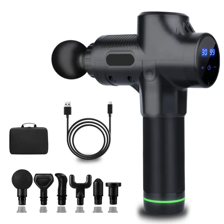 Masajeador Eléctrico De Pistola Para Muslos Y Espalda Con Pantalla LCD 30 Niveles De Percusión Profunda Relajación Muscular Fitness - 1