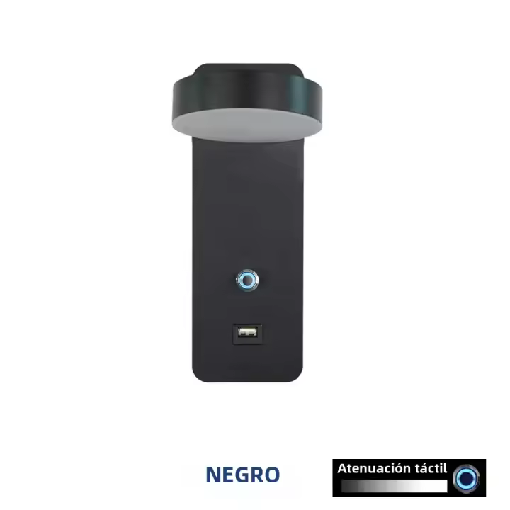 Lámpara De Pared Moderna Para Interior Con Interfaz USB Y Iluminación LED Táctil De 3 Colores Para Sala De Estar Dormitorio Pasillo - 1