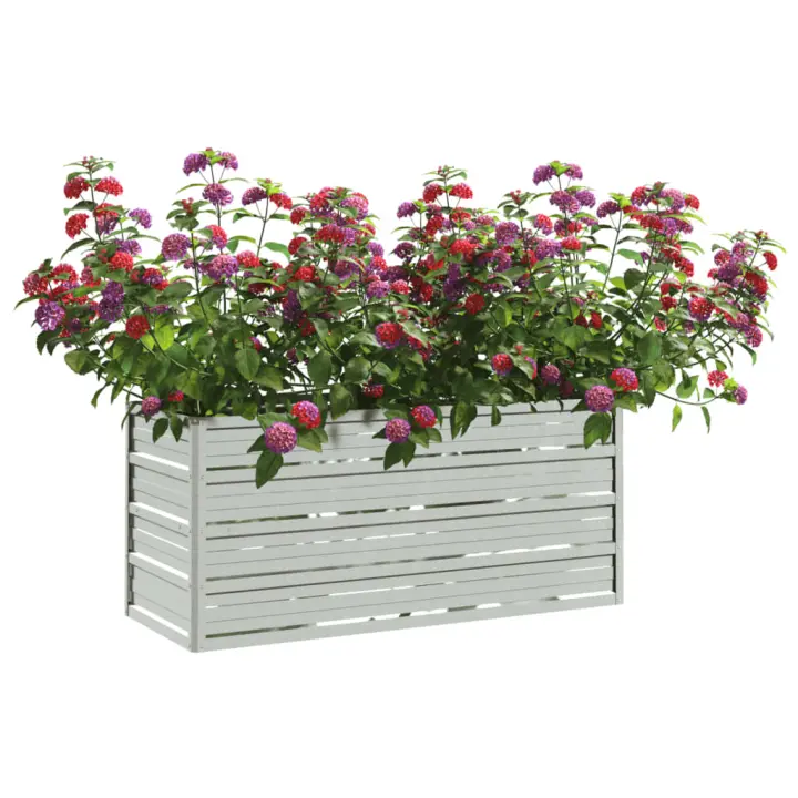vidaXL Arriate de acero galvanizado plateado Dimensiones 160 x 80 x 77 cm,  100 x 100 x 77 cm,  100 x 100 x 45 cm y mas - 1