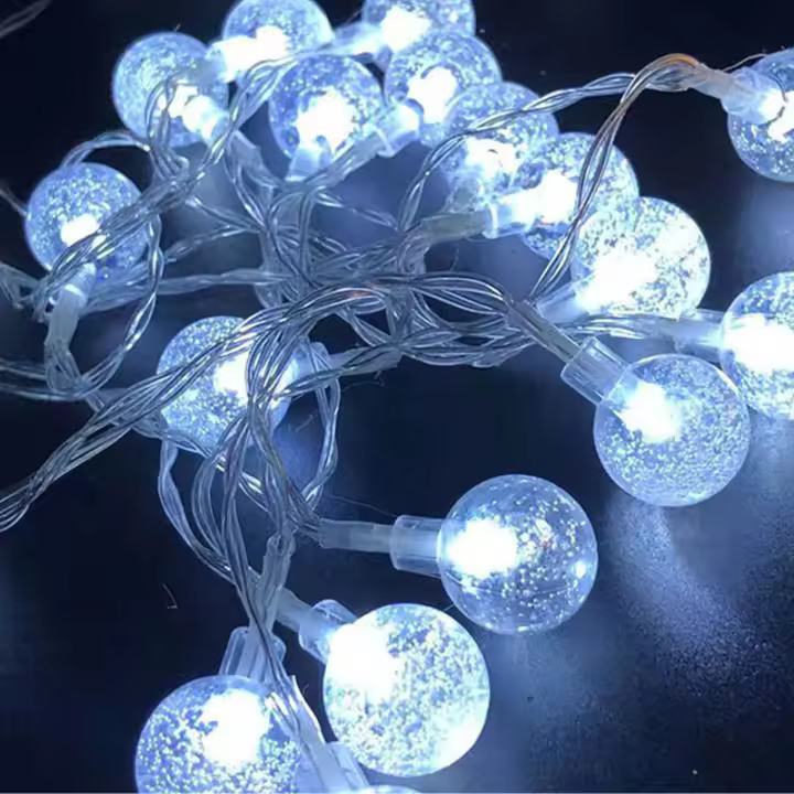 Cadena De Luces LED 3M Cristal De Bola Para Jardín Camping Decoraciones De Ramadan Instalación Autónoma Forma De Bola - 1