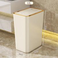 Basurero Slim De 10/12L Para Cocina Baño Y Dormitorio Cubierta Nordic Impermeable Con Tapa De Un Toque Gran Capacidad Ecológico - details 5