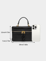 Bolso Pequeño Cuadrado De Moda Para Verano 2024 Negro PU Mujer Bolso De Hombro Portátil Y Elegante Con Cierre Único - details 2
