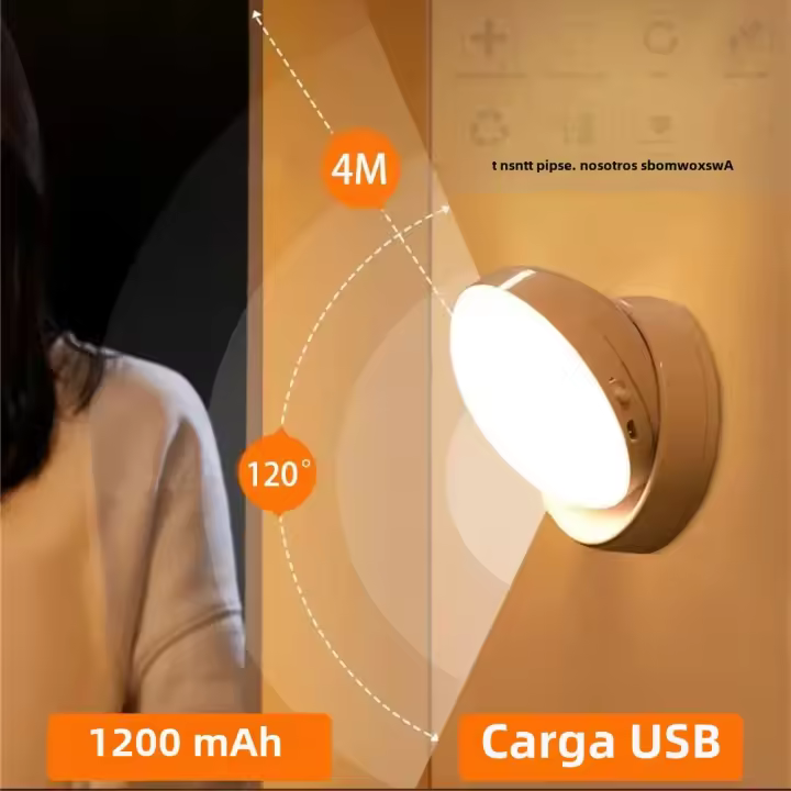Luz Nocturna LED Con Sensor De Movimiento Y Recarga USB Para Iluminación De Armario Y Cabecera Intelligentemente Inductiva - 1