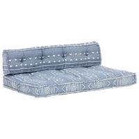 vidaXL Cojín para sofá de palés tela patchwork en color Multicolor/Añil/Gris | acolchados duraderos para sofás de jardín terraza exterior - details 1
