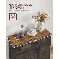 Armario de cocina, elegancia rústica para tus festines, diseño en madera marrón con puertas de correderas y paneles de malla, versátil y funcional, ¡descubre la calidez en cada rincón! - details 27