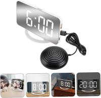 1 Set Mirror Surface Shaking Alarm Clock Electronic LED Clock with Unique Design for Home Bedroom Office Lightweight Multi Scene Use Present - details 1