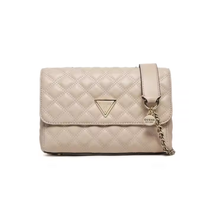 Bolso bandolera Guess Giully beige guateado para mujer - 1