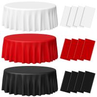 Manteles desechables de alta calidad PEVA color sólido manteles decorativos de plástico grueso, manteles decorativos para fiestas, manteles redondos, mesas redondas, ¡compre uno y llévese cinco gratis! - details 20