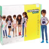Creatable World ,Figura Unisex, muñeco inclusivo articulado, pelucas castañas con rizos y accesorios Mattel GGT68 - details 0