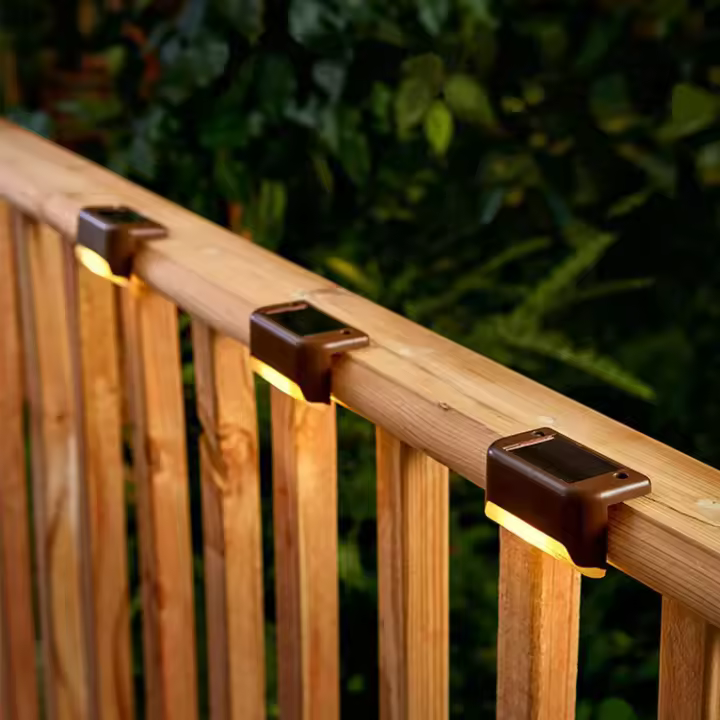 4 Pack Luz De Escalera Solar LED Impermeable Para Jardín Exterior Teraza Protector De Pasaje Nocturno Luz De Frontera Moderna - 1