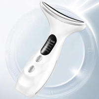 Masajeador Facial Y De Cuello EMS Con Terapia De Luz Roja Belleza Dispositivo Antienvejecimiento Vibration Sonic Reducción De Doble Barba Levantamiento De Piel - details 5