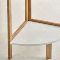 Trípode de madera de dos niveles para uso en el baño para colocar artículos de tocador. - details 2