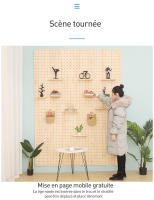 Estante de pared de madera maciza, decoración de salón, bricolaje, almacenamiento, 40x60cm - details 2