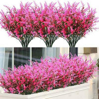 8pcs Flores Artificiales De Lavanda Faux UV Resistentes Para Decoración De Hogar Y Bodas Accesorios De Flores Plásticas Para Exterior - details 5