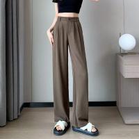 Pantalones De Sastre Para Mujer Cintura Alta Manga Larga Color Sólido Estilo Clásico Para Oficina Pantalones Rectos Y Anchos Basicos - details 10