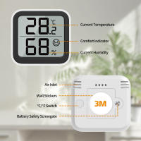 NOKLEAD Mini Higrómetro Monitor Termómetro Medidor De Humedad Con Icono De Cara Indicador De Comodidad Para Interiores ℃/℉ Switch Para Hogar Y Oficina - details 2