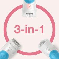 BRAUN Silk-épil SES5605 Depiladora para mujer 28 pinzas depilación y resistente al agua, color Azul y Blanco - details 1