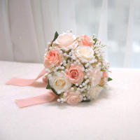 1PC Accesorio De Boda Para Novia Y Damas De Honor Rosas Artificiales Con Estrella Del Mar Cinta De Enlace Regalo De Flores Para Celebraciones Matrimoniales - details 3