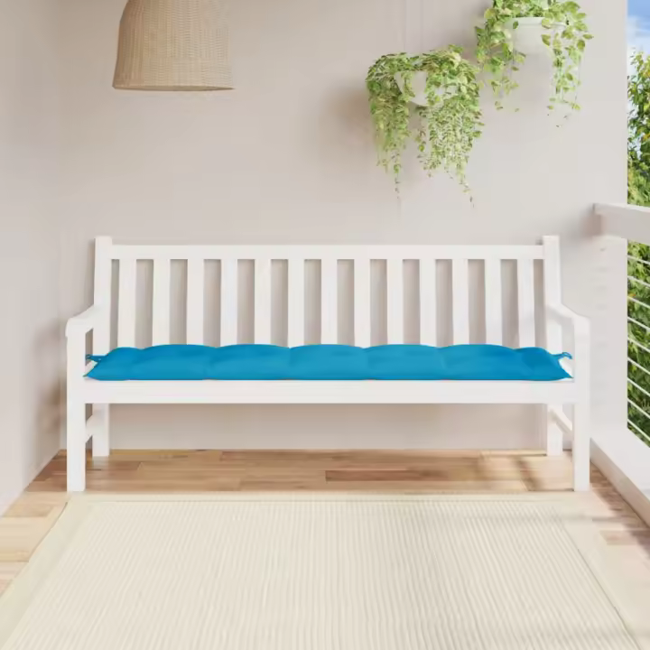 vidaXL Cojín de banco de jardín tela Oxford azul 180x50x7 cm - 1