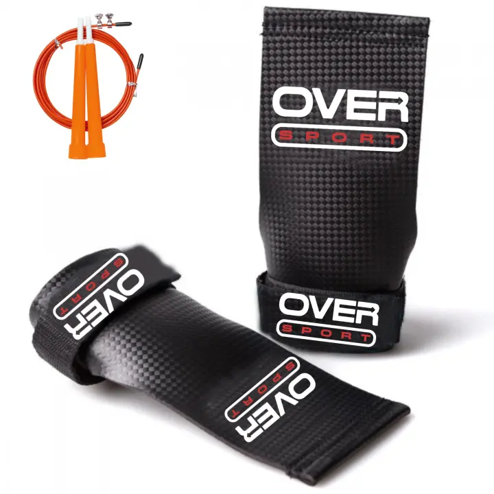 OVER SPORT Calleras para Crossfit con Comba incluida, calistenia, Ejercicios gimnásticos, protección para Tus Manos en el Gym - 1
