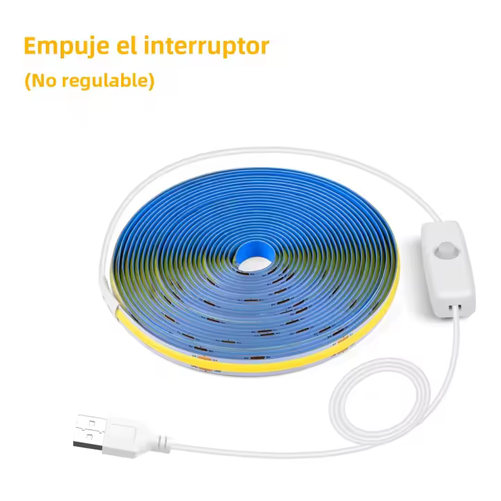 Tira De LED COB Super Brillante USB DC 5V 320leds/m Con Sensor Táctil De Escaneo Manual Y Botón Pulsador 1m 2m 3m 4m 5m Dimmer - 1