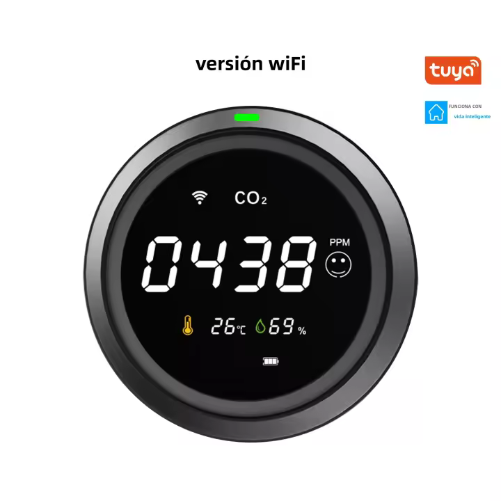 Detector De CO2 Inteligente GIRIER Tuya Con Pantalla LCD Monitor De Calidad Del Aire Interior Sensor 3-en-1 TH/RH/CO2 WiFi - 1