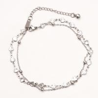 Pulsera De Tobillo Multicapa De Acero Inoxidable 304 Estilo Cadena De Enlace Con Corazón Para Mujer Fiesta Playa Sin Zapatos 24cm - details 1