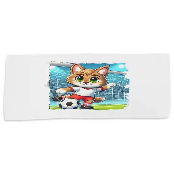 MERCHANDMANIA TOALLA MEDIANA GIMNASIO ABSORBENTE lince jugador futbol deporte futbolista suave con bolsita - 1